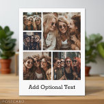 5 Foto Collage optionele tekst — KAN Kleur bewerke Briefkaart<br><div class="desc">Voeg je favoriete foto's toe aan deze leuke sjabloon. U kunt vierkante foto's of andere foto's gebruiken voor dit raster. De achtergrond is een effen kleur en de tekst is een eenvoudig lettertype in wit. Al deze kleuren kunnen worden gewijzigd in het geavanceerde ontwerpgebied.</div>