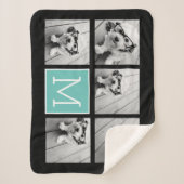 5 Foto Collage optionele tekst — KAN Kleur bewerke Sherpa Deken (Voorkant)