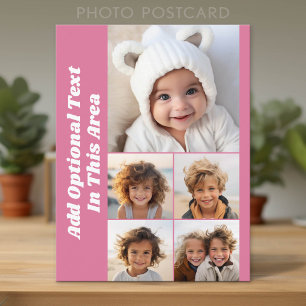 5 Foto Collage Optionele tekst - kan Mauve bewerke Briefkaart