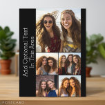 5 Foto Collage Optionele tekst - kan zwart bewerke Briefkaart<br><div class="desc">Fotomontage van 5 foto's in verschillende formaten op een effen kleurachtergrond. U kunt vierkante foto's of om het even welke foto's voor dit net gebruiken. Voeg uw favoriete afbeeldingen en momentopnamen toe aan deze strip voor een leuke geheugenhouder. Een artistieke manier om je beste foto's te tonen die foto's delen....</div>