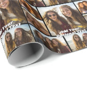 5 Foto Collage optionele tekst — KAN Zwart bewerke Cadeaupapier (Rol Hoek)