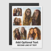 5 Foto Collage Optionele Tekst -- Koelkastmagneet (Voorkant / Achterkant)
