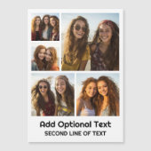 5 Foto Collage Optionele Tekst -- Koelkastmagneet (Voorkant)