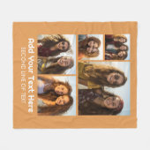 5 Foto Collage Optionele Tekst - Minimaal Modern Fleece Deken (Voorkant (Horizontaal))