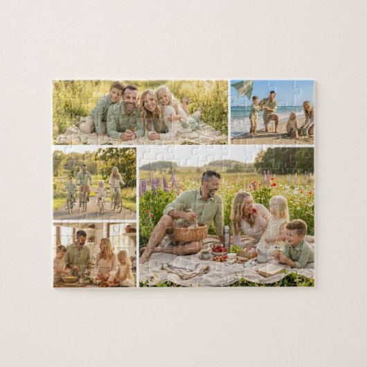 5 Foto Collage Persoonlijke Aangepaste Puzzel (Horizontaal)