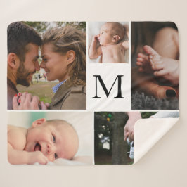 5-foto collage Sherpa deken