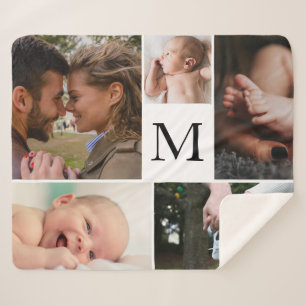  5-foto collage Sherpa deken