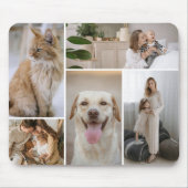 5 Foto Collage Sjabloon gepersonaliseerd Muismat (Voorkant)