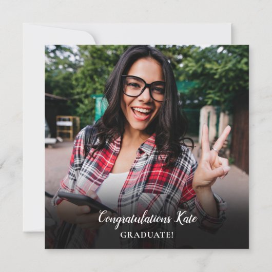 5 Foto Collage Slingerlichten Afstudeerfeest Kaart (Achterkant)