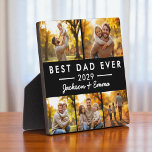 5 foto collage Vaderdag beste vader ooit Fotoplaat<br><div class="desc">Vier de speciale vader in je leven met deze warme en moderne Best Dad Ever-collage-plaquette met vijf foto's. Met ruimte voor vijf van je favoriete familieherinneringen, een gedurfde kop, het jaar en de namen van je kinderen, is deze gepersonaliseerde herinnering het perfecte Vaderdag-cadeau, verjaardagsverrassing of "gewoon omdat" herinnering aan hoeveel...</div>
