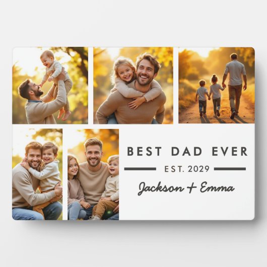 5 foto collage Vaderdag beste vader ooit Fotoplaat (voorkant)