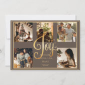 5 foto collage vreugde goud Kerstmis Kerst vakanti Feestdagenkaart (Voorkant)