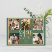 5 foto collage vreugde goud Kerstmis Kerst vakanti Feestdagenkaart (Staand voorkant)