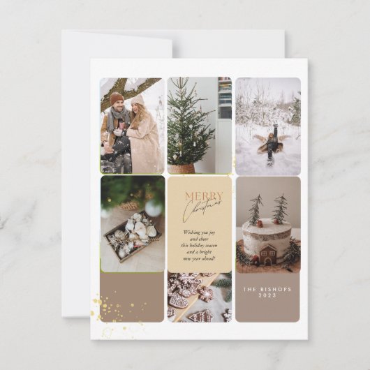 5 Foto Collage Vrolijke Kerstgroet Feestdagenkaart (Voorkant)