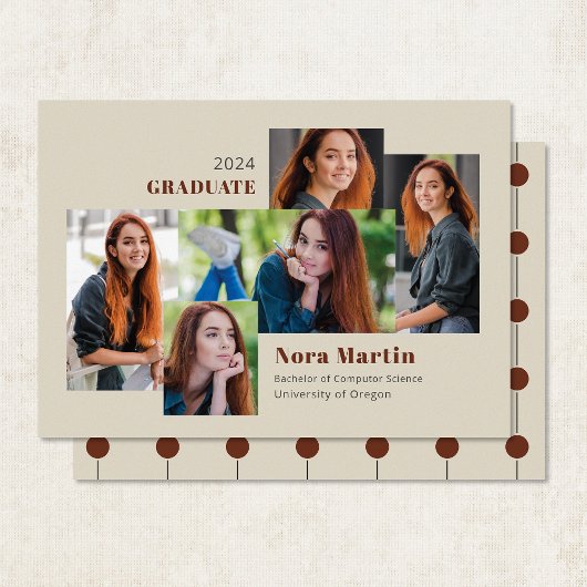 5 Foto College Afstuderen Auburn Cream Aankondiging