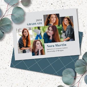 5 Foto College Blauwgroen grijs Aankondiging