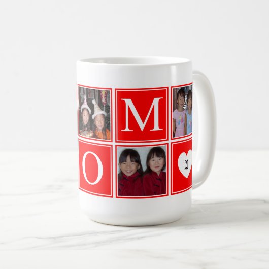 5 FOTO Custom Collage MOM Mok (Voorkant rechts)