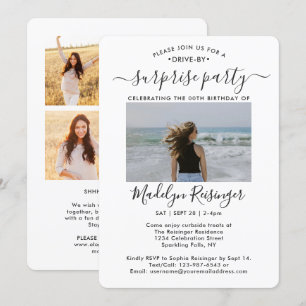 5 Foto drive-by Surprise Birthday Party parade Kaart