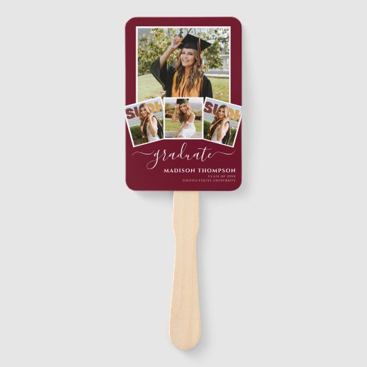 5 Foto Eenvoudig Afstuderen Bourgondië Wit Handwaaier (Voorkant)