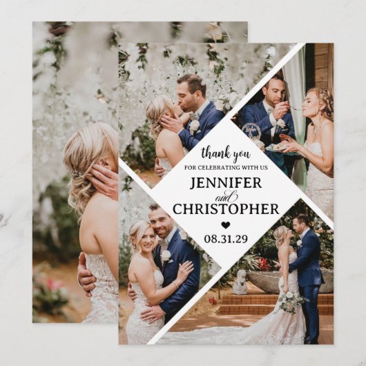 5 foto Elegant Bedankkaart (Voorkant / Achterkant)