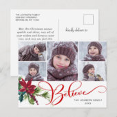 5 Foto Elegant Poinsettia KerstGELEVE Briefkaart (Voorkant / Achterkant)