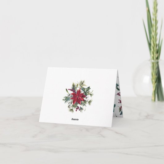 5 Foto Elegant Poinsettia KerstGELEVE Feestdagen Kaart (Achterkant)