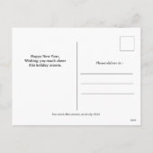 5 Foto Elegant Script Modern Gelukkig Nieuwjaar Feestdagenkaart (Achterkant)