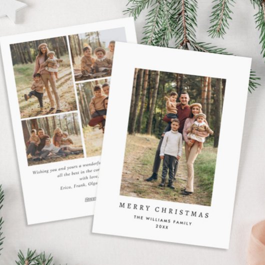 5 foto Elegante minimalistische stijlvolle begroet Feestdagenkaart