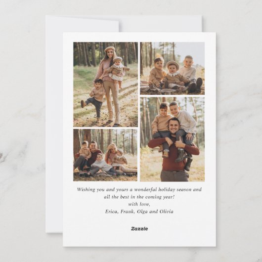 5 foto Elegante minimalistische stijlvolle begroet Feestdagenkaart (Achterkant)