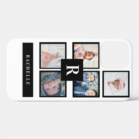 5 Foto en monogram & naam Case-Mate iPhone Case (Achterkant (horizontaal))