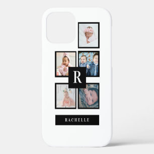 5 Foto en monogram & naam iPhone 12 Pro Hoesje