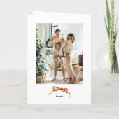 5 Foto Feestelijke Boho Beige Kerststrikje Lint Feestdagen Kaart (Achterkant)