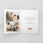 5 Foto Feestelijke Boho Beige Kerststrikje Lint Feestdagen Kaart (Binnen)