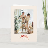 5 Foto Feestelijke Boho Rode Kerstboog lint Feestdagen Kaart (Achterkant)