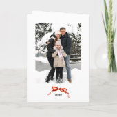 5 Foto Feestelijke Boho Rode Kerstboog lint Feestdagen Kaart (Achterkant)