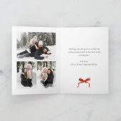 5 Foto Feestelijke Boho Rode Kerstboog lint Feestdagen Kaart (Binnen)