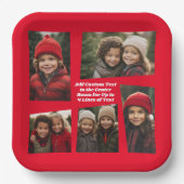 5 Foto Funky Retro Lijst met Tekst - Rood Papieren Bordje (Voorkant)