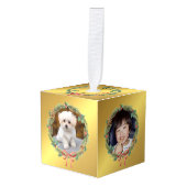 5 Foto Gold Foil - Eigen kerstmankage Decoratie (Voorkant hoekig)