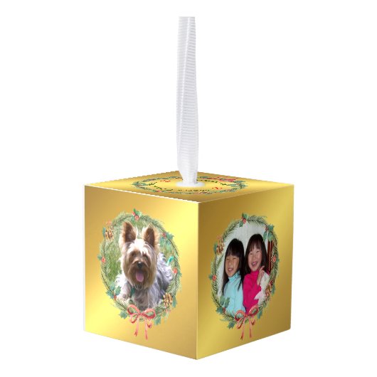 5 Foto Gold Foil - Eigen kerstmankage Decoratie (Achter hoekig)