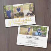 5 Foto Graduation Party Modern Script Gold Foil Folie Uitnodiging