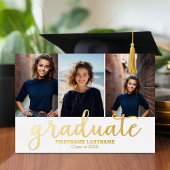5 Foto Graduation Party Modern Script Gold Foil Folie Uitnodiging
