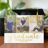 5 Foto Graduation Party Modern Script Gold Foil Folie Uitnodiging