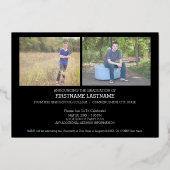 5 Foto Graduation Party Modern Script Gold Folie Uitnodiging (Achterkant)