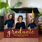 5 Foto Graduation Party Modern Script Gold Folie Uitnodiging