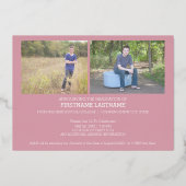 5 Foto Graduation Party Modern Script Gold Folie Uitnodiging (Achterkant)