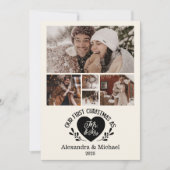 5 Foto Hart Eerste Kerst als Mr & Mrs. Feestdagenkaart (Voorkant)