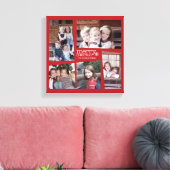 5 Foto Holiday Collage Retro Joy en Peace Green Canvas Afdruk (Insitu (Woonkamer))