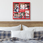 5 Foto Holiday Collage Retro Joy en Peace Green Canvas Afdruk (Insitu (Slaapkamer))