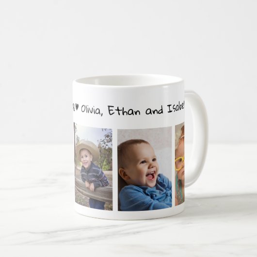 5 foto hou van je opa blij Vaderdag 20XX Koffiemok (Voorkant rechts)