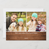 5 FOTO Kerst Rustiek Bruin Hout Groet Boho Feestdagenkaart (Achterkant)